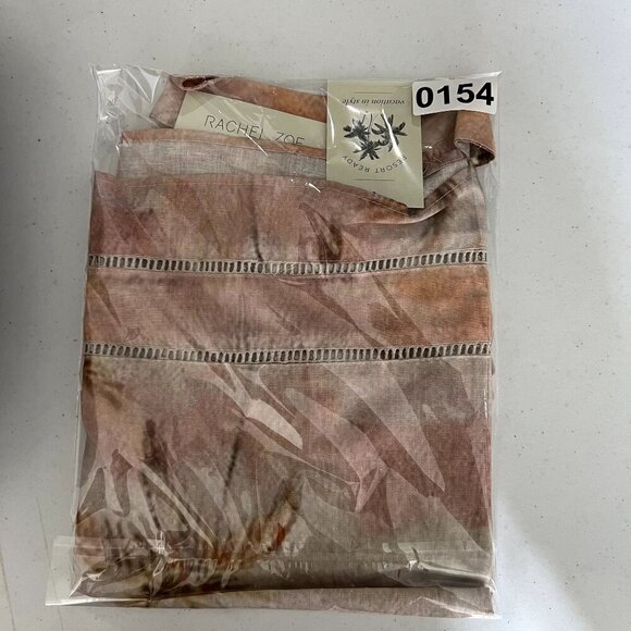 Rachel Zoe NWT Women S Linen Blend Halter Top Tropical Palm Tree Resort Vacation - Picture 15 of 15